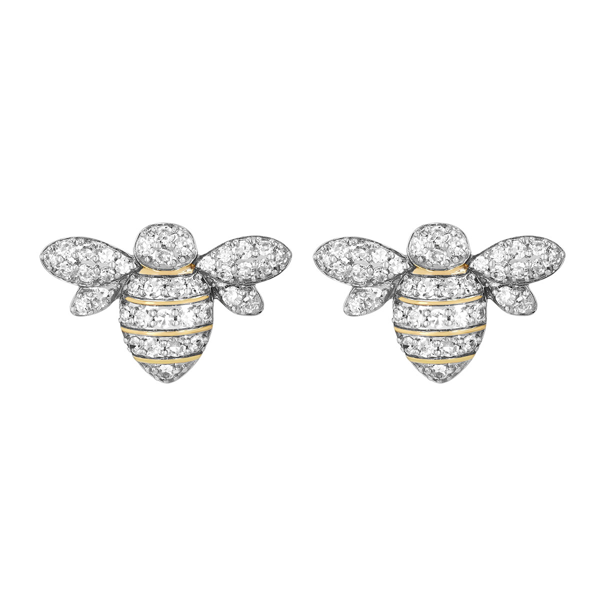Phillips House Symphony Diamond Mini Bee Stud Earrings in Yellow Gold