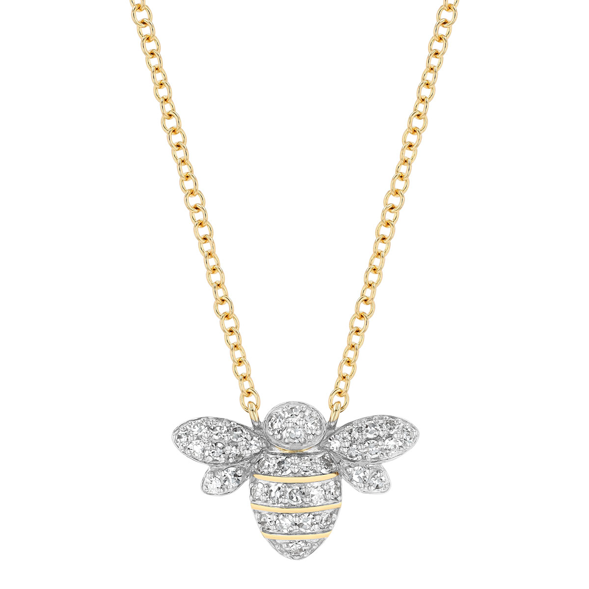Phillips House Symphony Diamond Mini Bee Pendant in Yellow Gold, 18