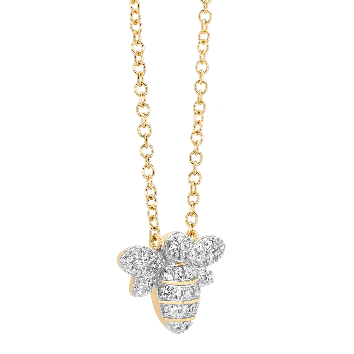 Phillips House Symphony Diamond Mini Bee Pendant in Yellow Gold, 18