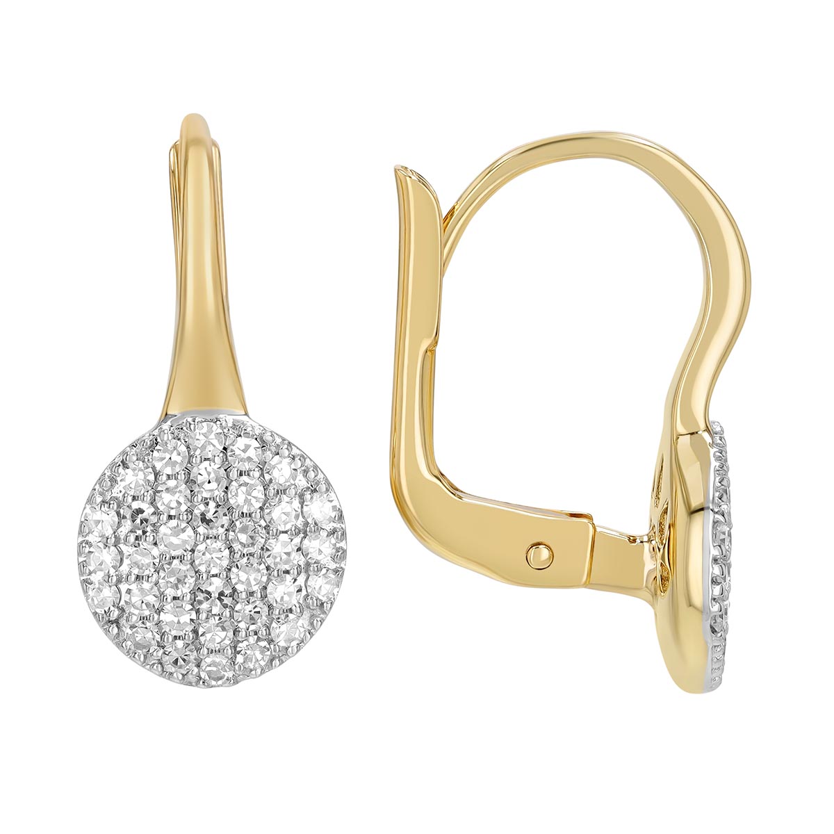 Phillips House Affair Infinity Diamond Pavé Mini Circle Drop Earrings in Yellow Gold, 8 mm