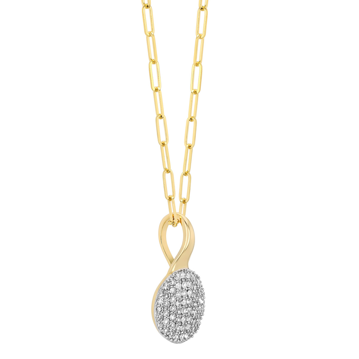 Phillips House Affair Infinity Diamond Pavé Mini Circle Pendant in Yellow Gold, 18