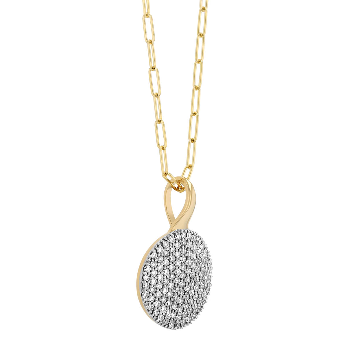 Phillips House Affair Infinity Diamond Pavé Medium Circle Pendant in Yellow Gold, 18