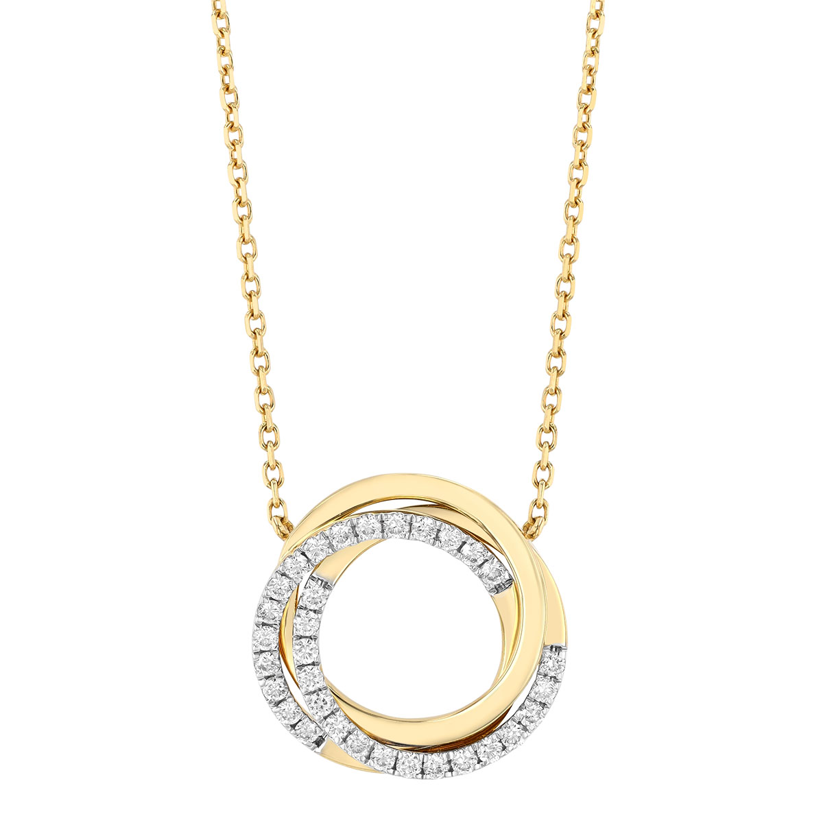 Frederic Sage Diamond & Yellow Gold Intertwined Circle Pendant, 18