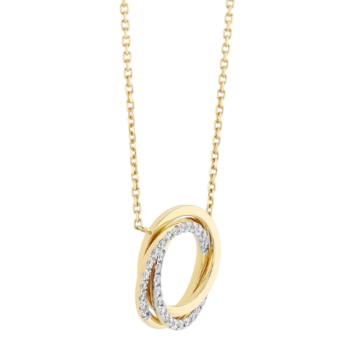 Frederic Sage Diamond & Yellow Gold Intertwined Circle Pendant, 18