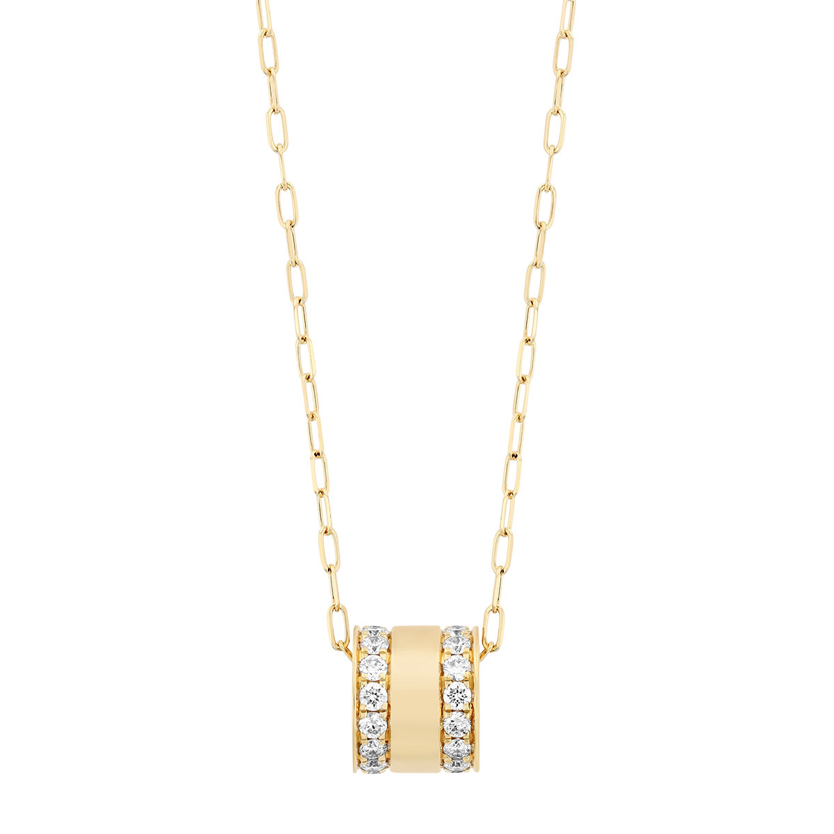 Frederic Sage Diamond Rondel Pendant in Yellow Gold, 18