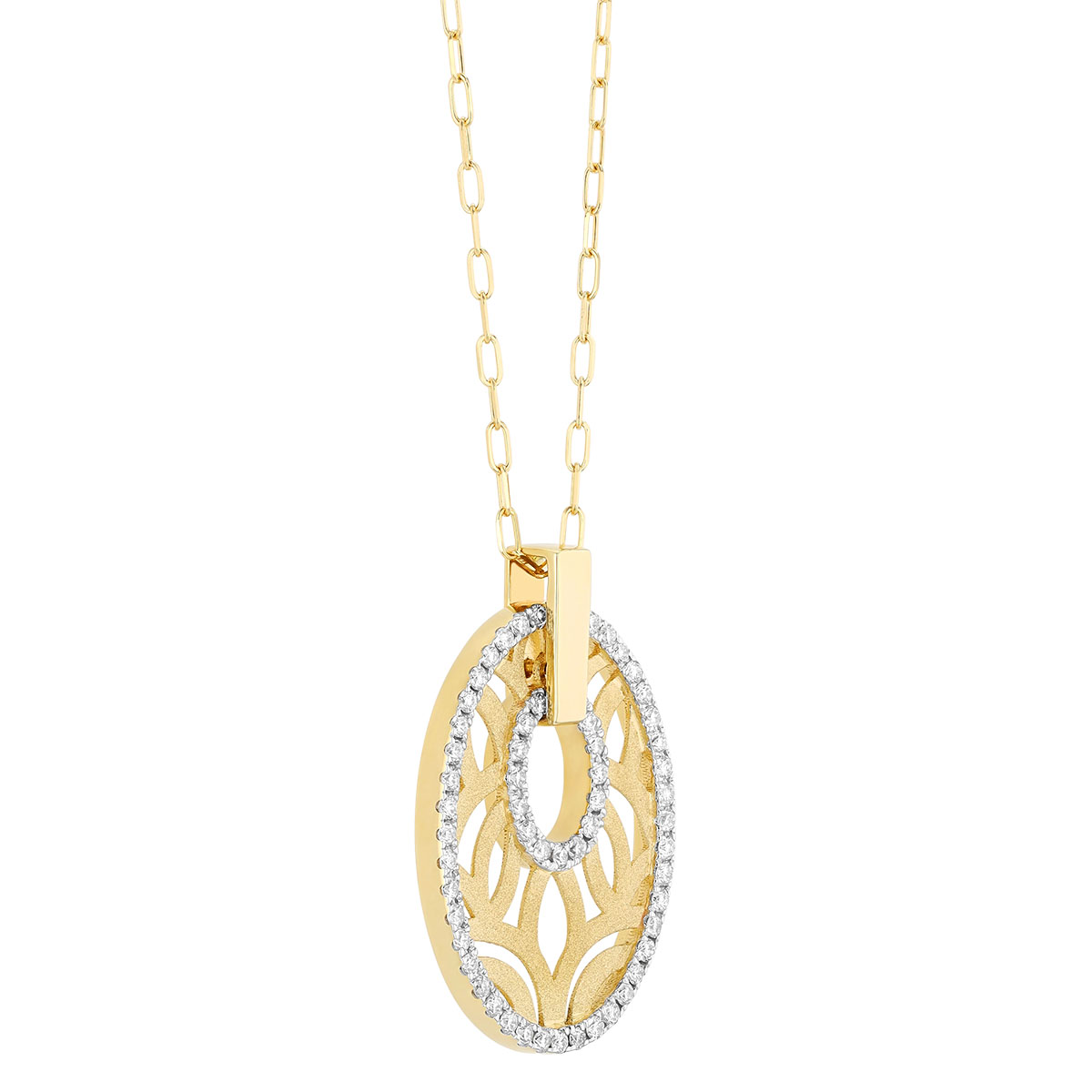 Frederic Sage Bellagio Diamond Oval Pendant in Yellow Gold, 18