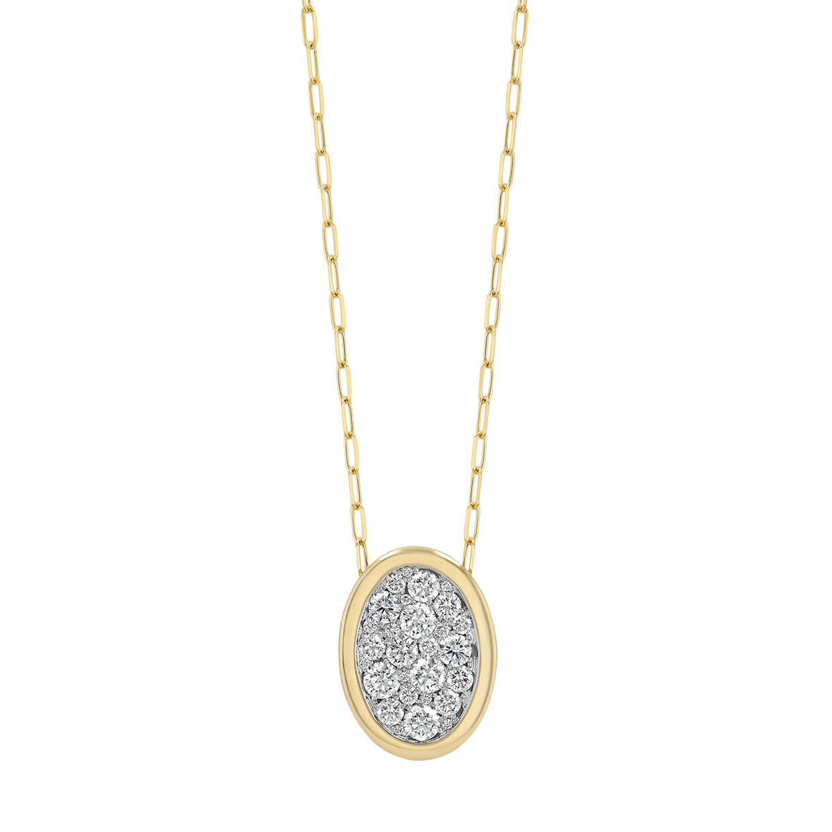 Frederic Sage Jolie Diamond Pavé Oval Pendant in Two Tone, 18