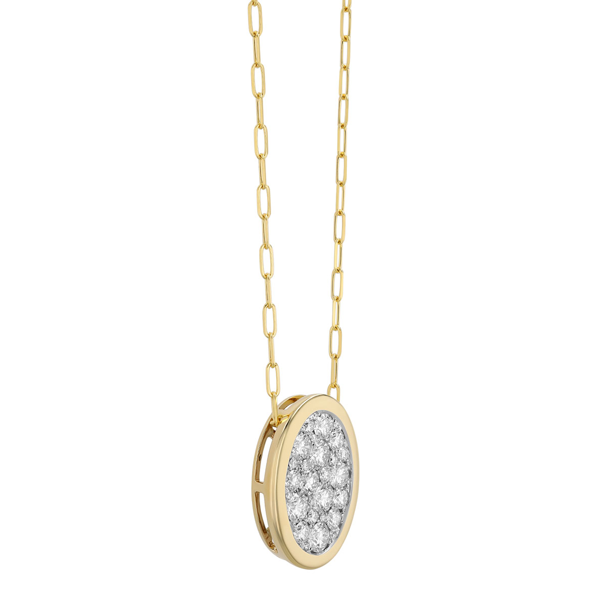 Frederic Sage Jolie Diamond Pavé Oval Pendant in Two Tone, 18