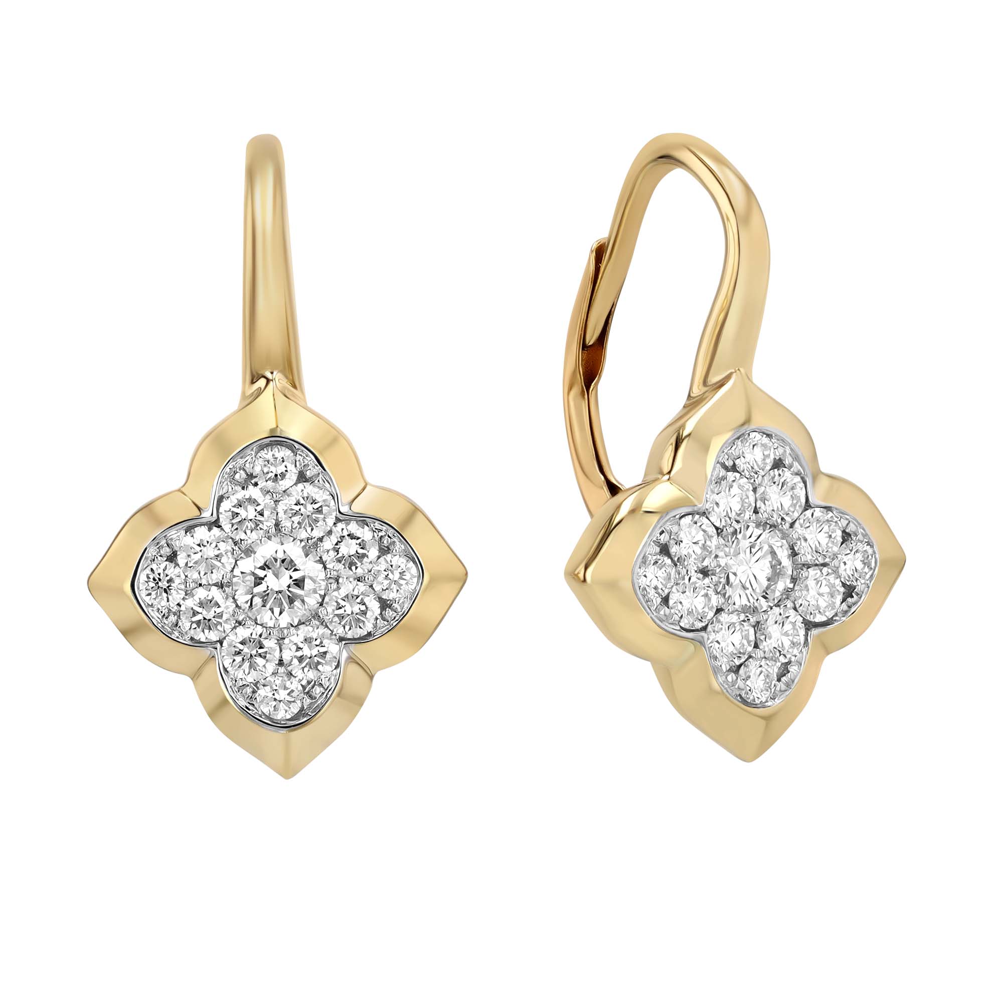 Frederic Sage Fluer Jolie Diamond Pavé Drop Earrings in Two Tone