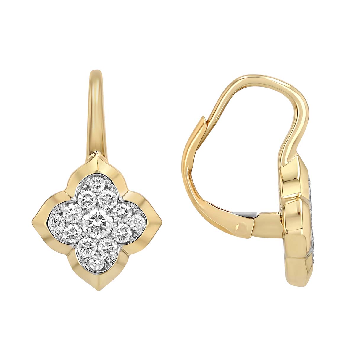 Frederic Sage Fluer Jolie Diamond Pavé Drop Earrings in Two Tone