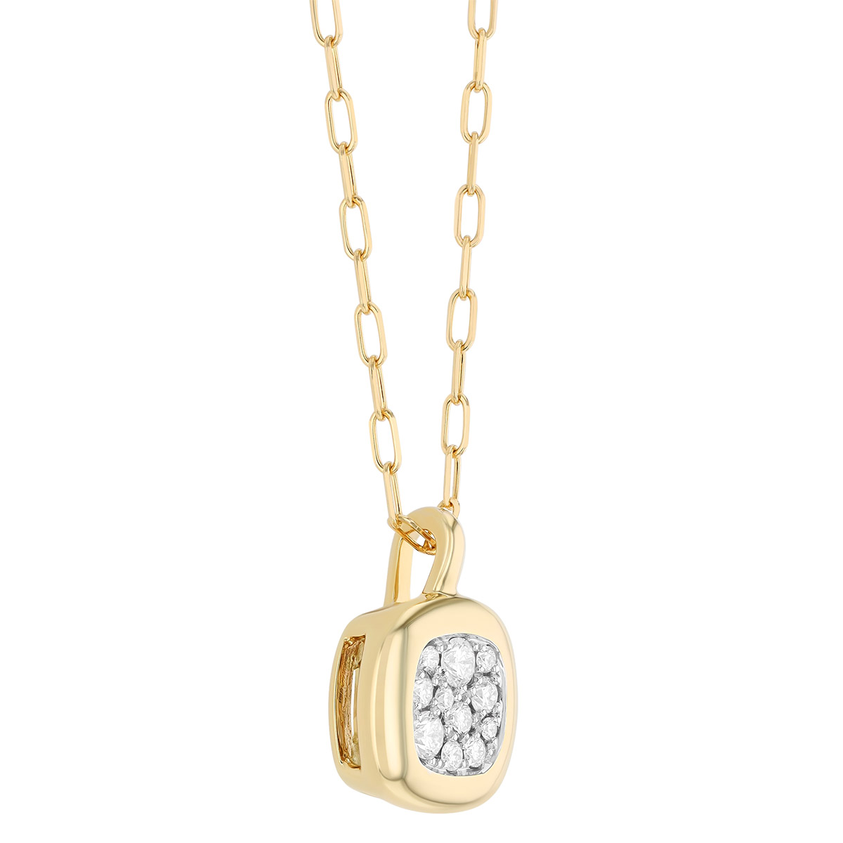 Frederic Sage Diamond Cluster Square Pendant in Two Tone, 18