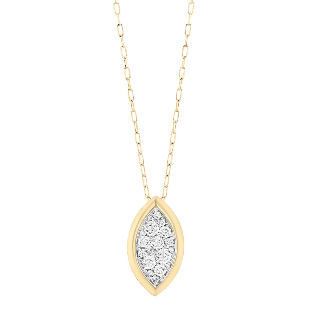 Frederic Sage Diamond Cluster Marquise Shape Pendant in Two Tone, 18