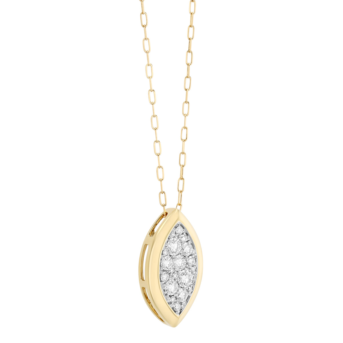Frederic Sage Diamond Cluster Marquise Shape Pendant in Two Tone, 18