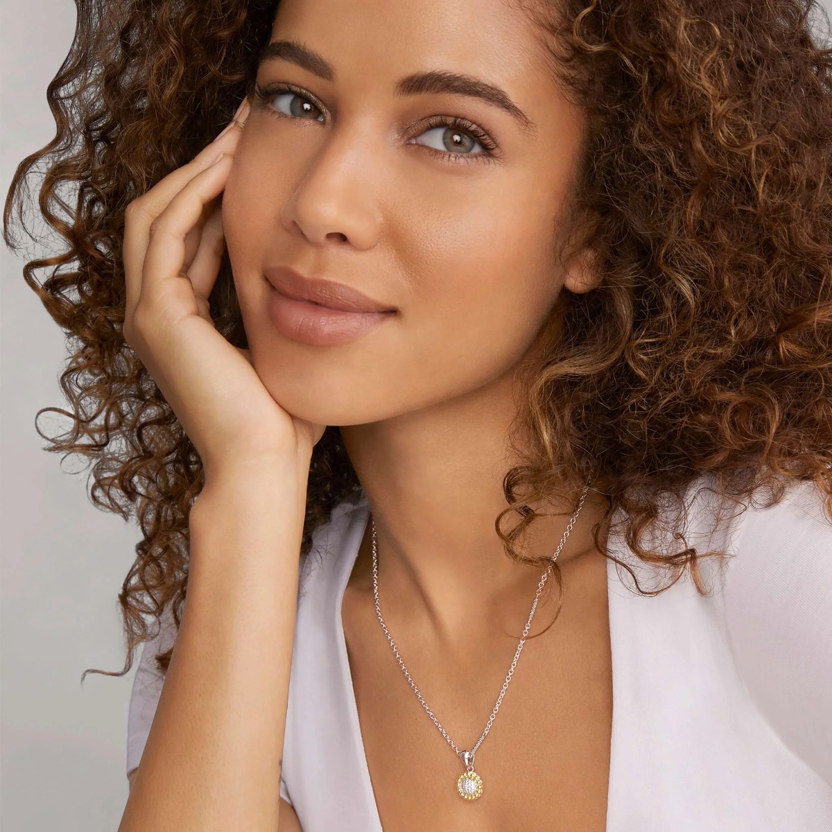 LAGOS Signature Caviar Two-Tone Caviar Diamond Pendant Necklace, 16-18