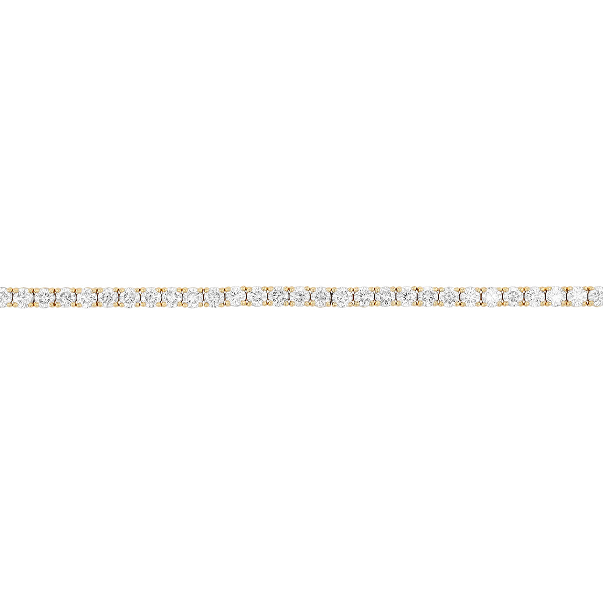 TARA Pearls Round Diamond 4 Prong Tennis Bracelet in Yellow Gold, 7
