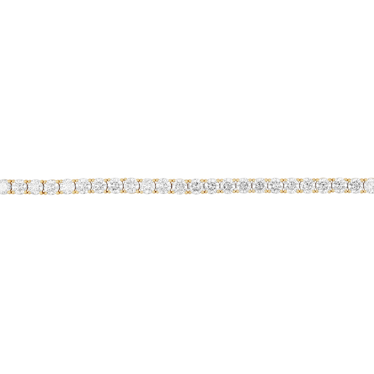 TARA Pearls Round Diamond 4 Prong Tennis Bracelet in Yellow Gold, 7