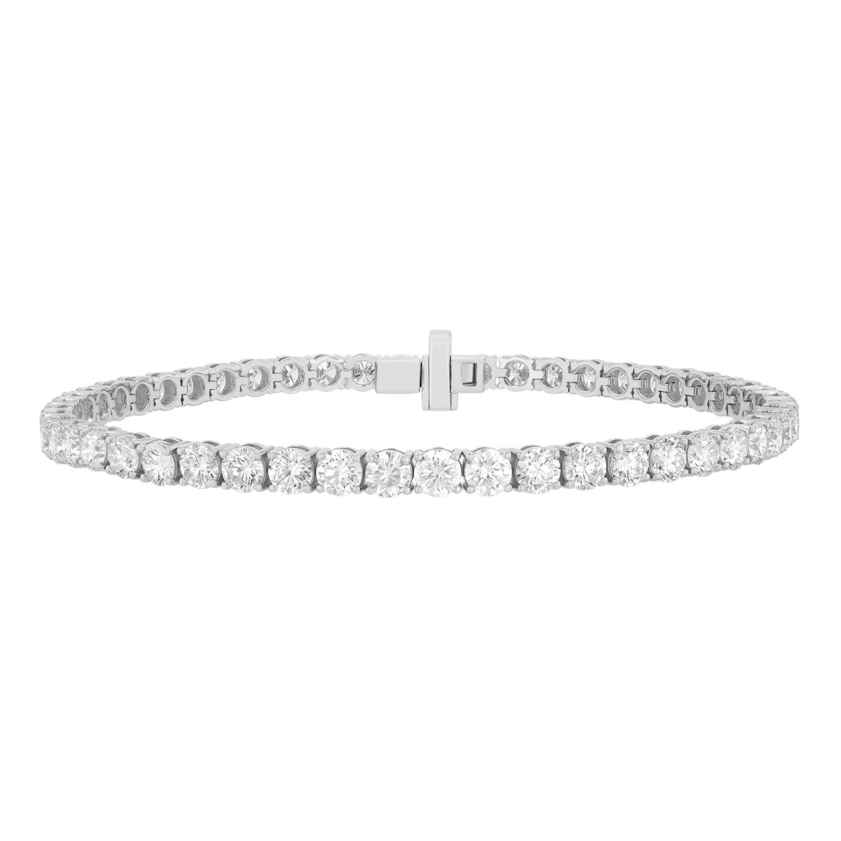 TARA Pearls Round Diamond 4 Prong Tennis Bracelet in White Gold, 7