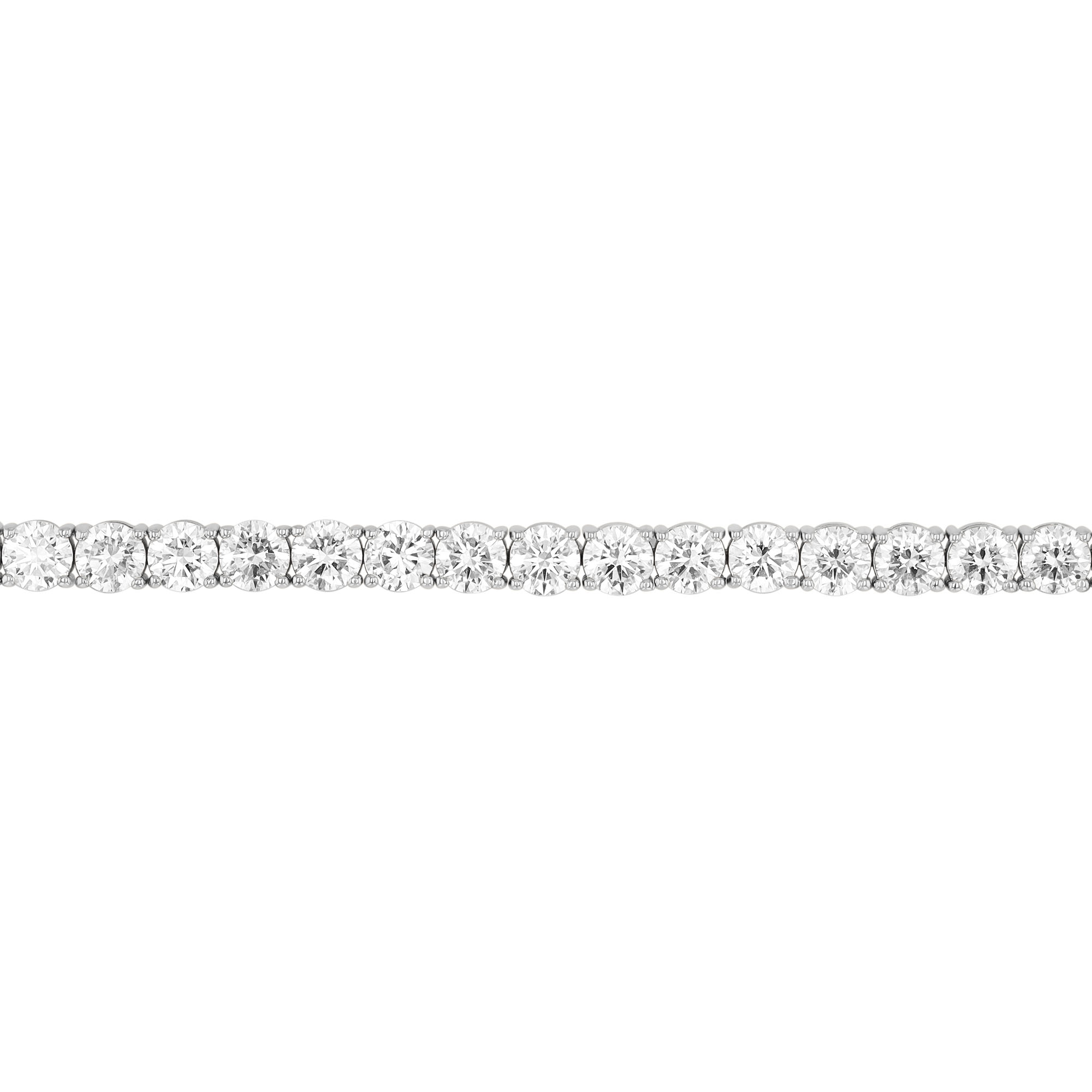 TARA Pearls Round Diamond 4 Prong Tennis Bracelet in White Gold, 7