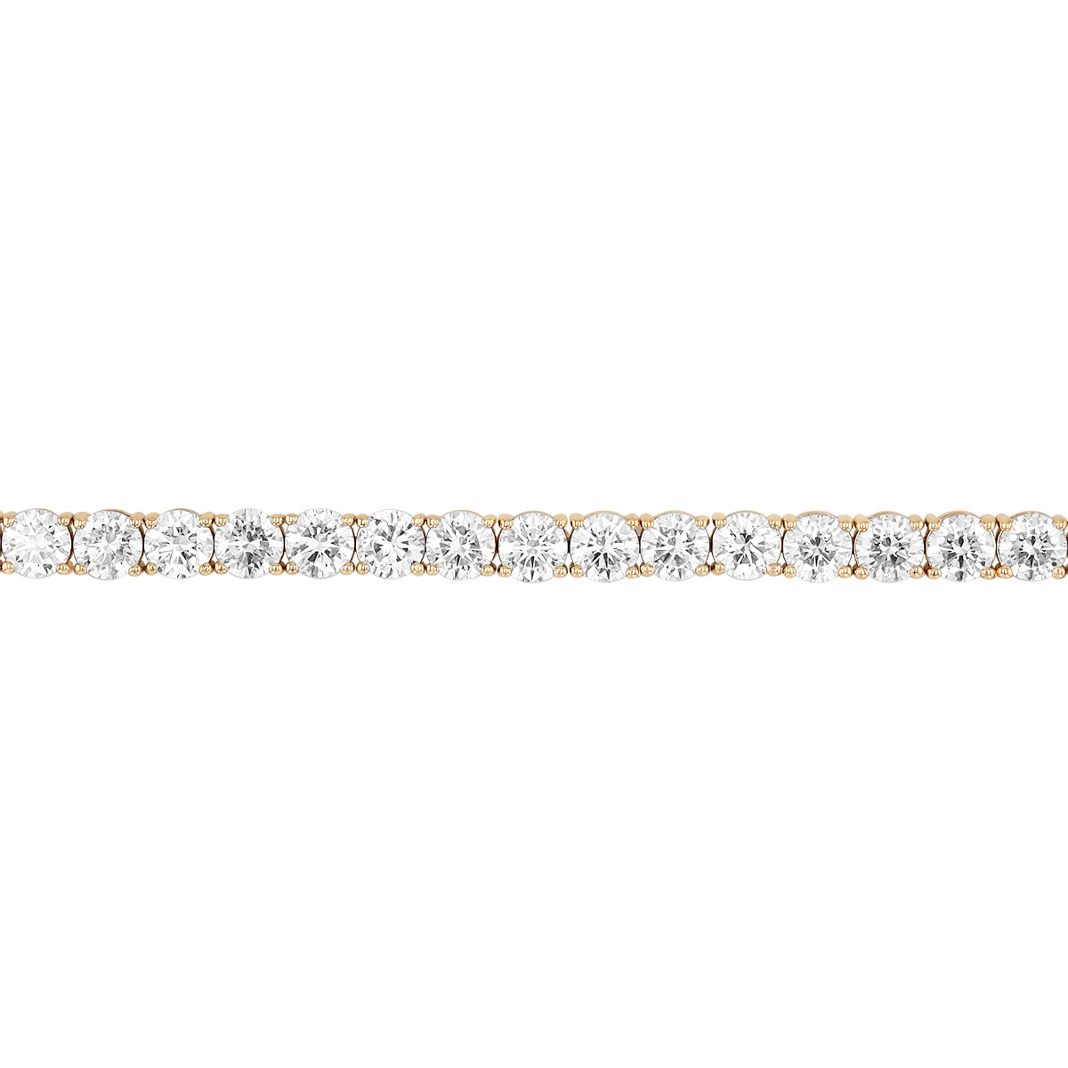 TARA Pearls Round Diamond 4 Prong Tennis Bracelet in Yellow Gold, 7