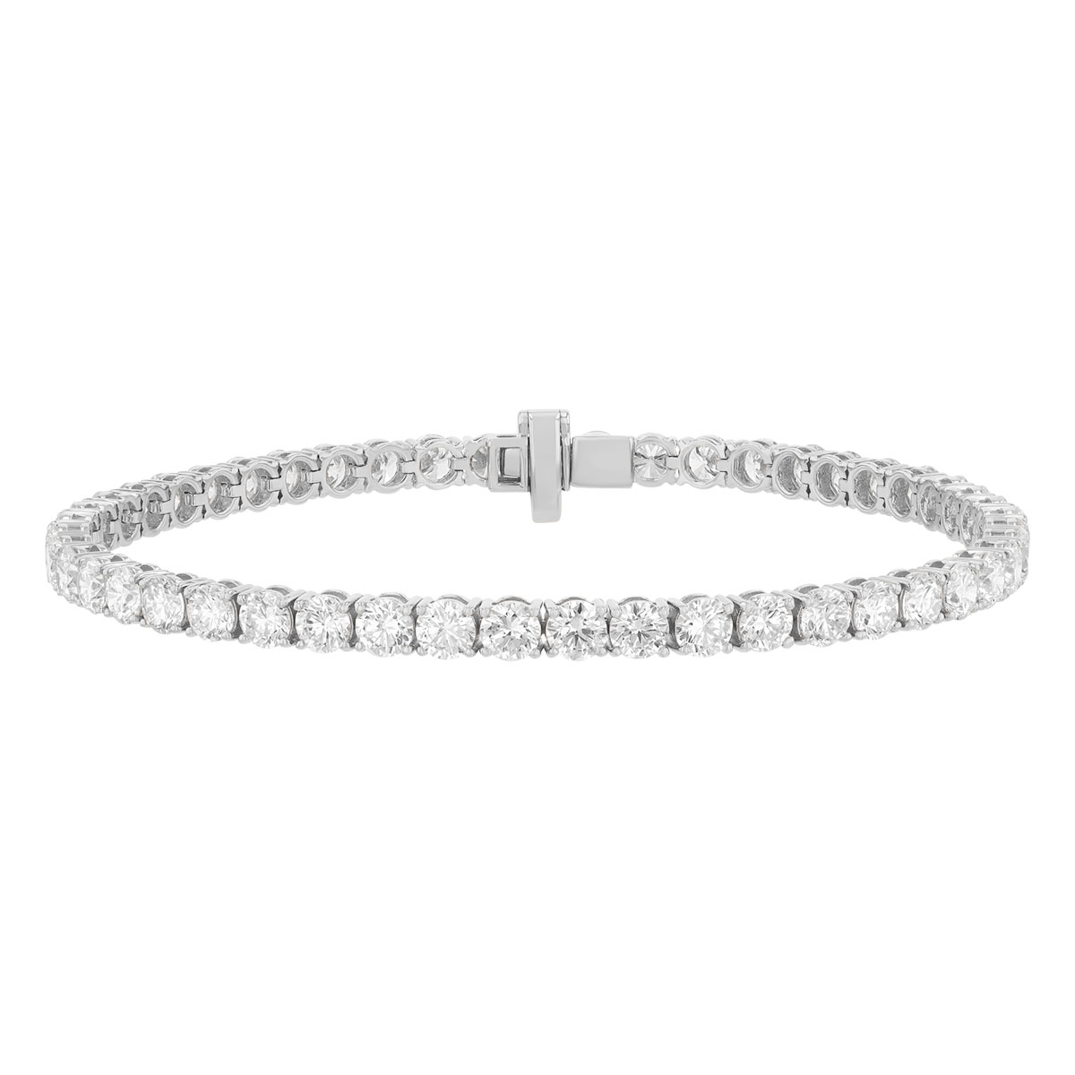 TARA Pearls Round Diamond 4 Prong Tennis Bracelet in White Gold, 7