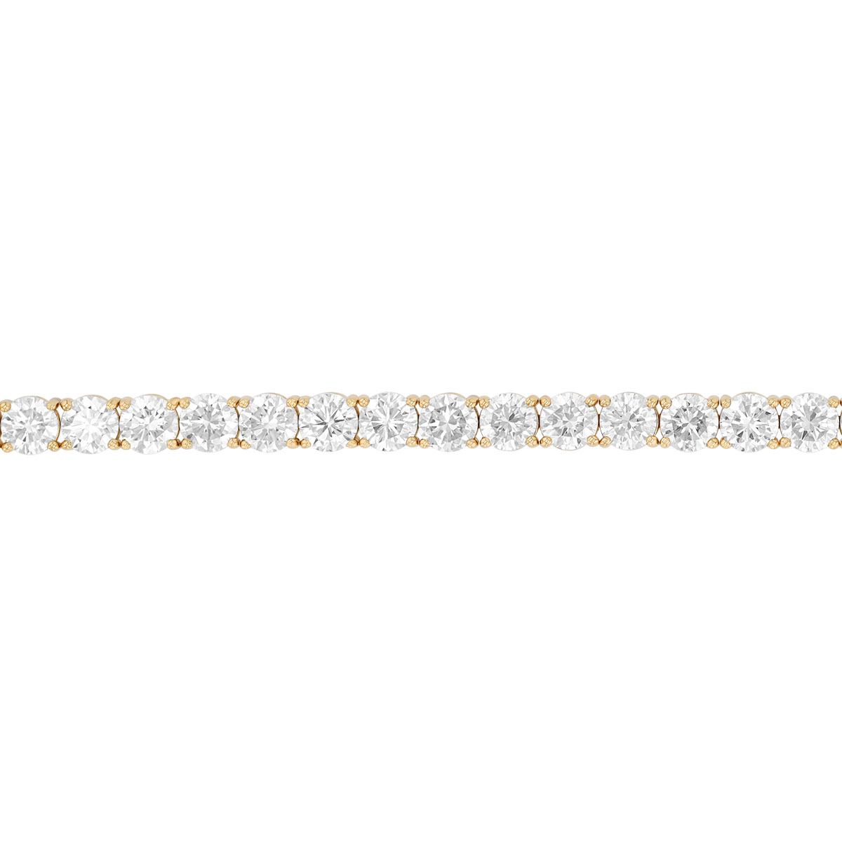 TARA Pearls Round Diamond 4 Prong Tennis Bracelet in Yellow Gold, 7