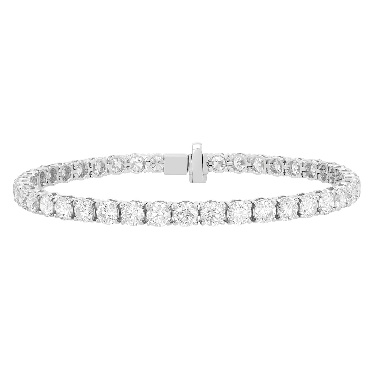 TARA Pearls Round Diamond 4 Prong Tennis Bracelet in White Gold, 7