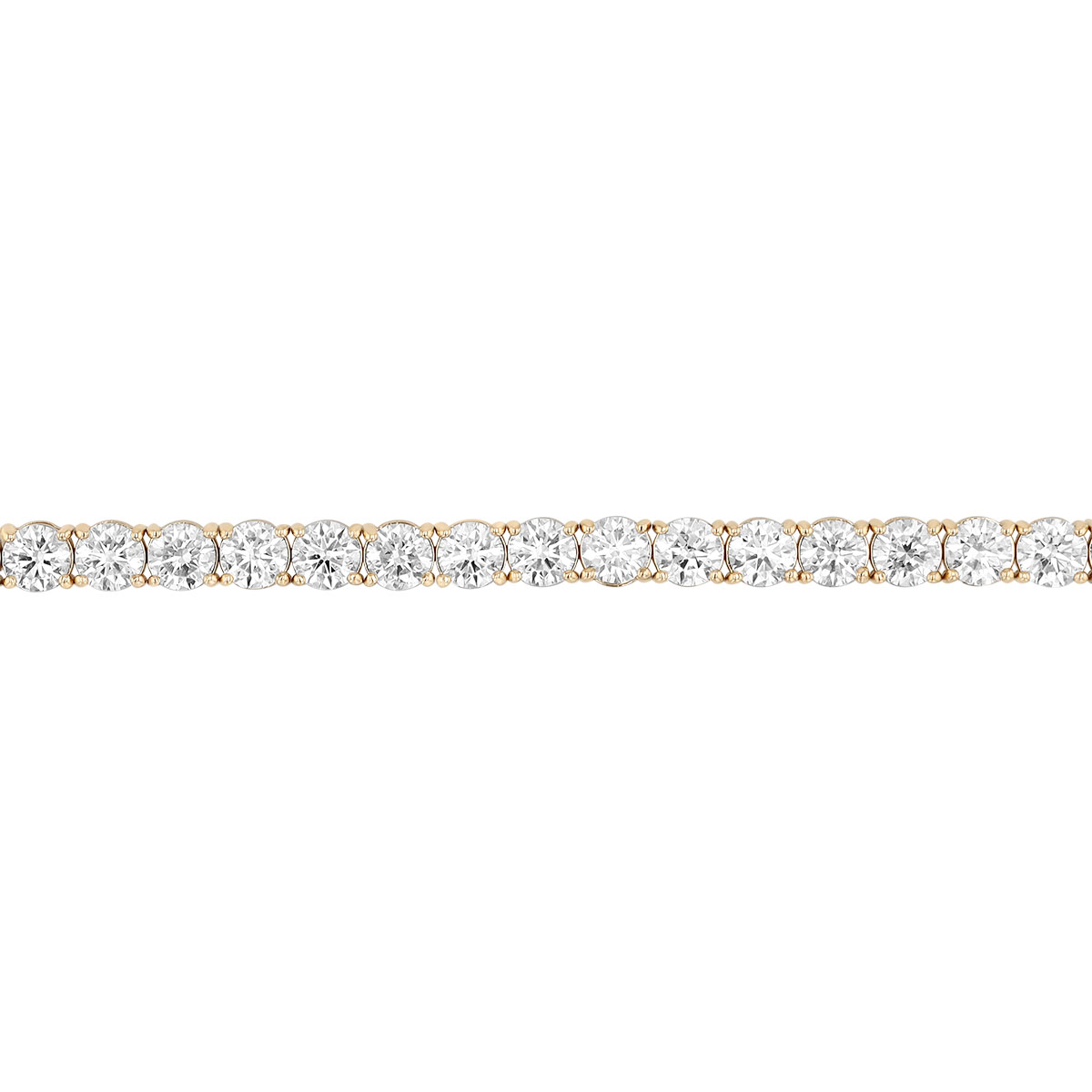 TARA Pearls Round Diamond 4 Prong Tennis Bracelet in Yellow Gold, 7