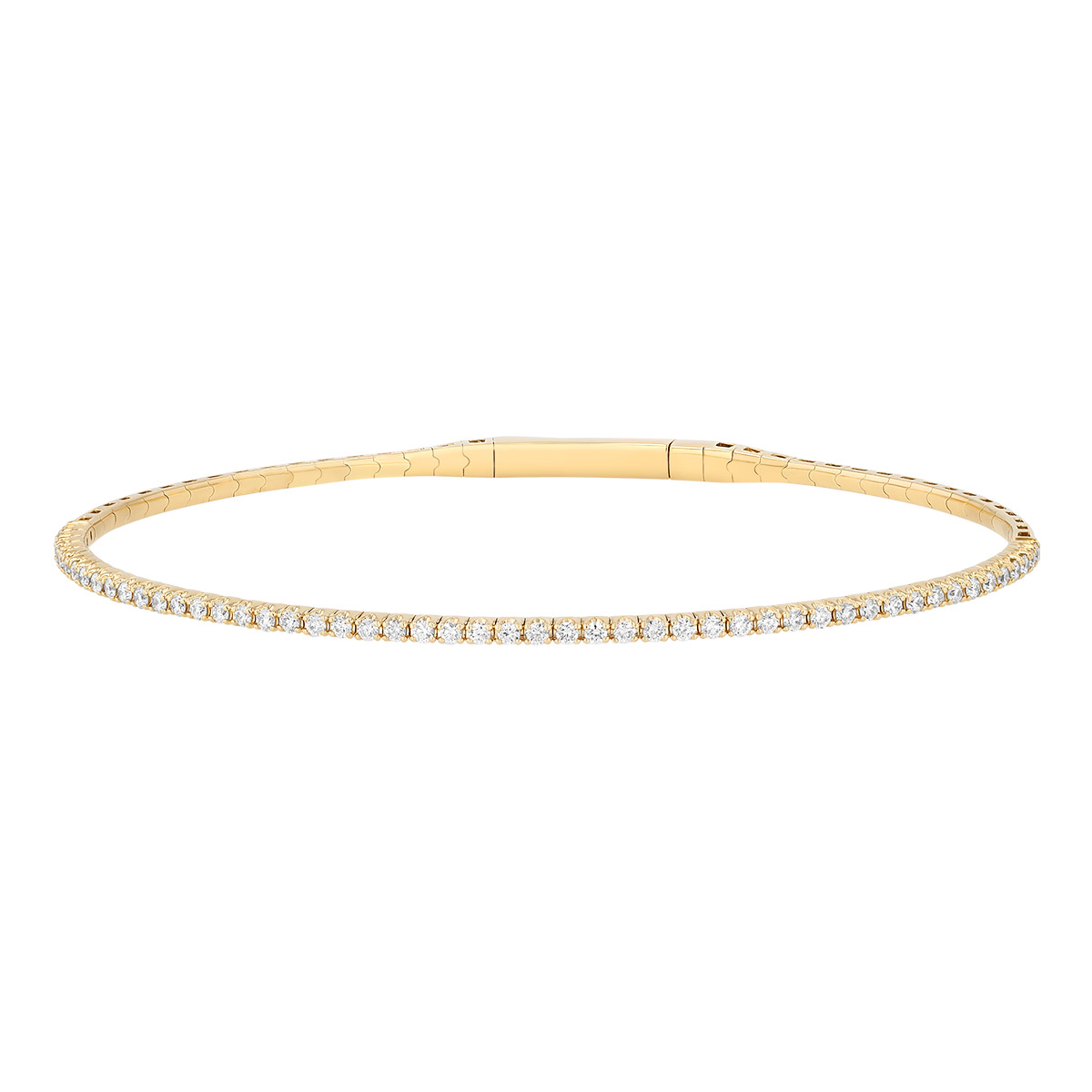 Round Diamond Flexible Tennis Bracelet in Yellow Gold
