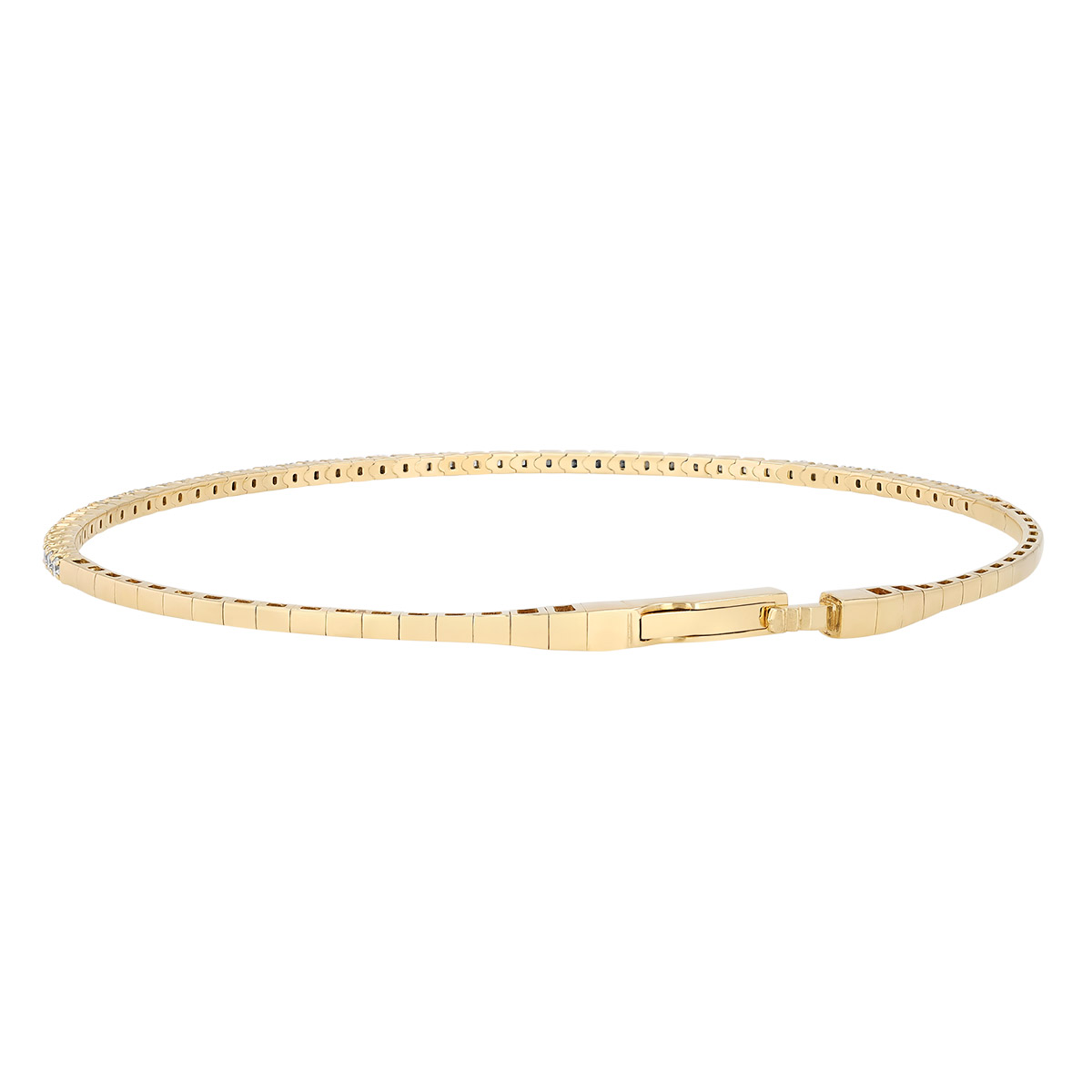 Round Diamond Flexible Tennis Bracelet in Yellow Gold