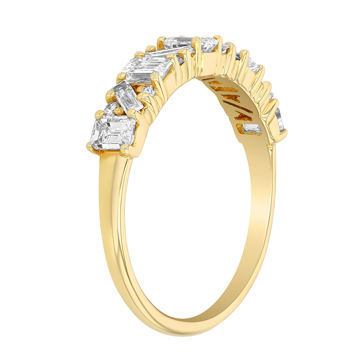 Multi Shape Diamond Prong Set Ring in 14K Yellow Gold