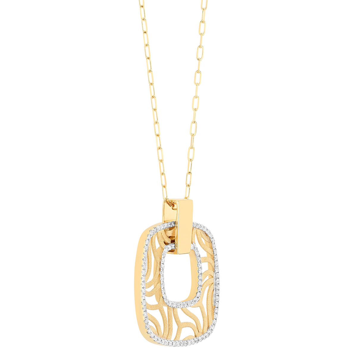 Frederic Sage Bellagio Diamond Square Pendant in Yellow Gold, 18