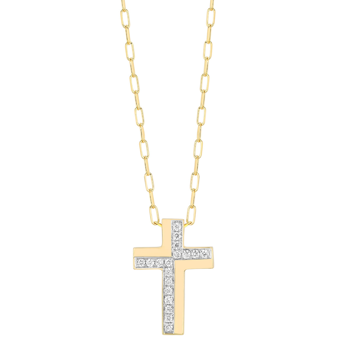 Frederic Sage Diamond & Yellow Gold Cross Pendant, 18