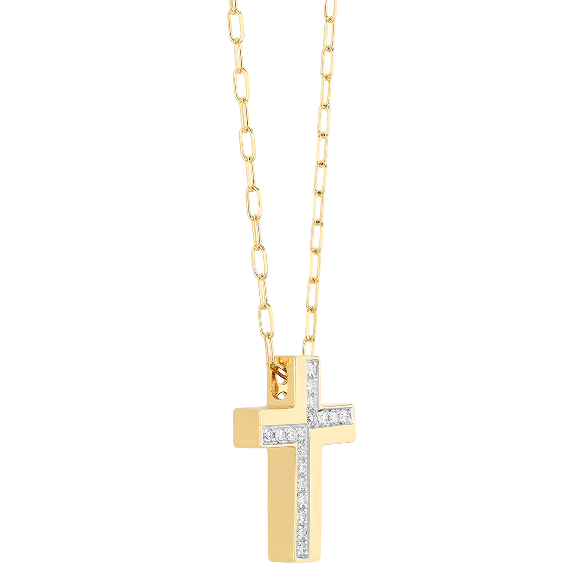 Frederic Sage Diamond & Yellow Gold Cross Pendant, 18