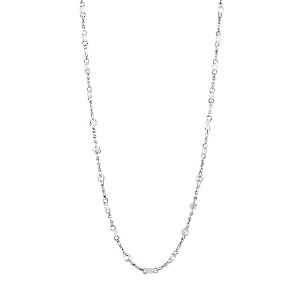 TARA Pearls Floating Diamond By The Yard Station Necklace in 18K White Gold, 1.97 cttw, 18