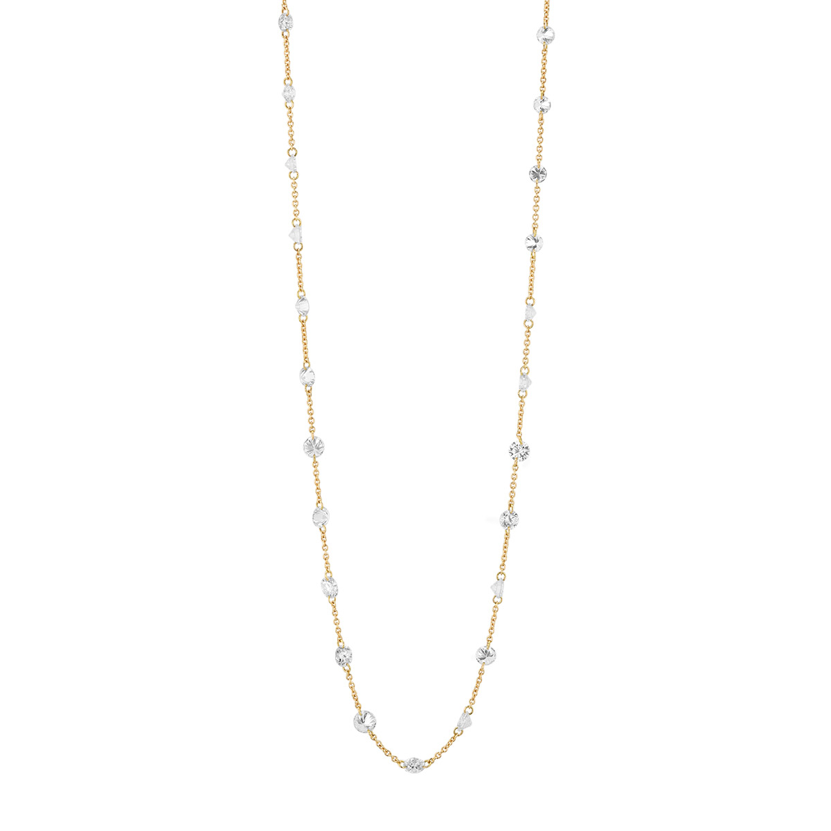 TARA Pearls Floating Diamond By The Yard Station Necklace in 18K Yellow Gold, 2.8 cttw, 18