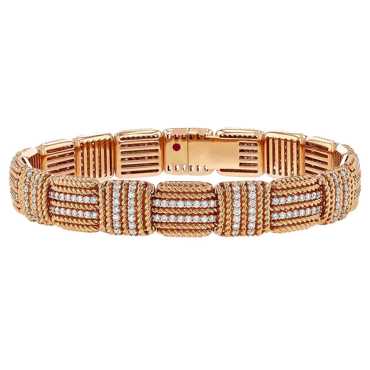 Roberto Coin Opera Rose Gold Bracelet with Diamond Accents