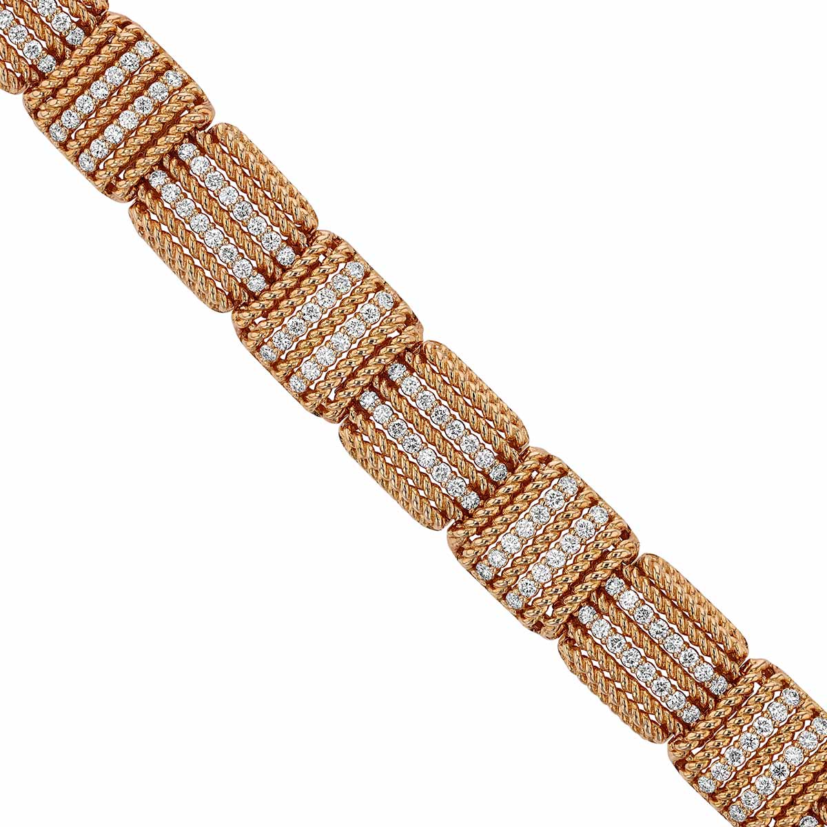 Roberto Coin Opera Rose Gold Bracelet with Diamond Accents