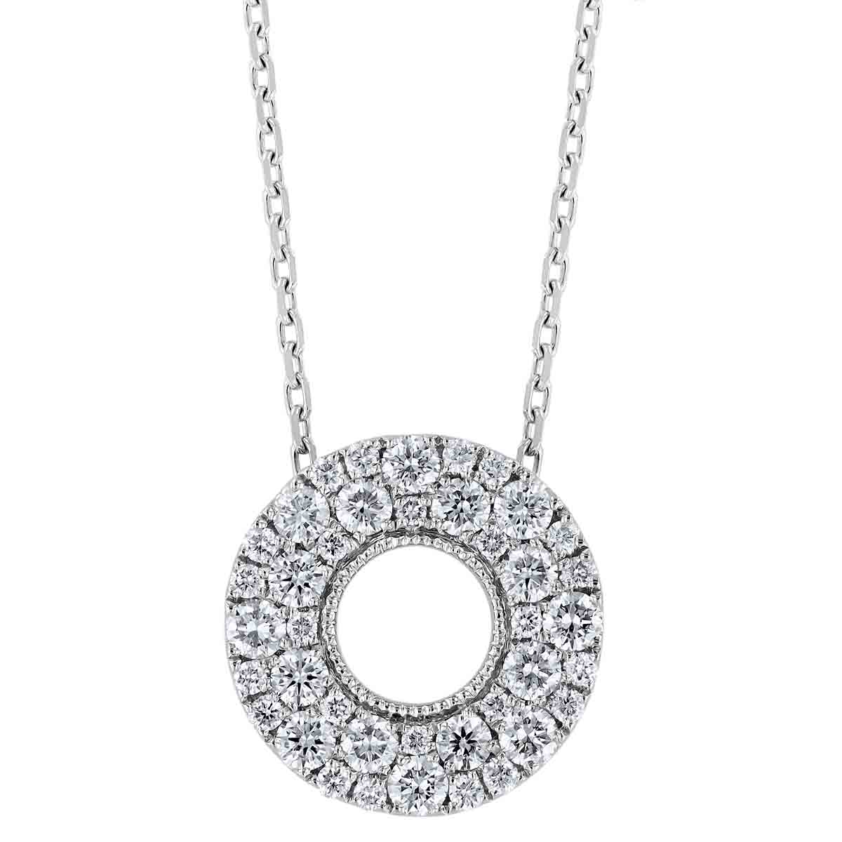 Frederic Sage Diamond Pavé Open Circle Necklace in White Gold, 18