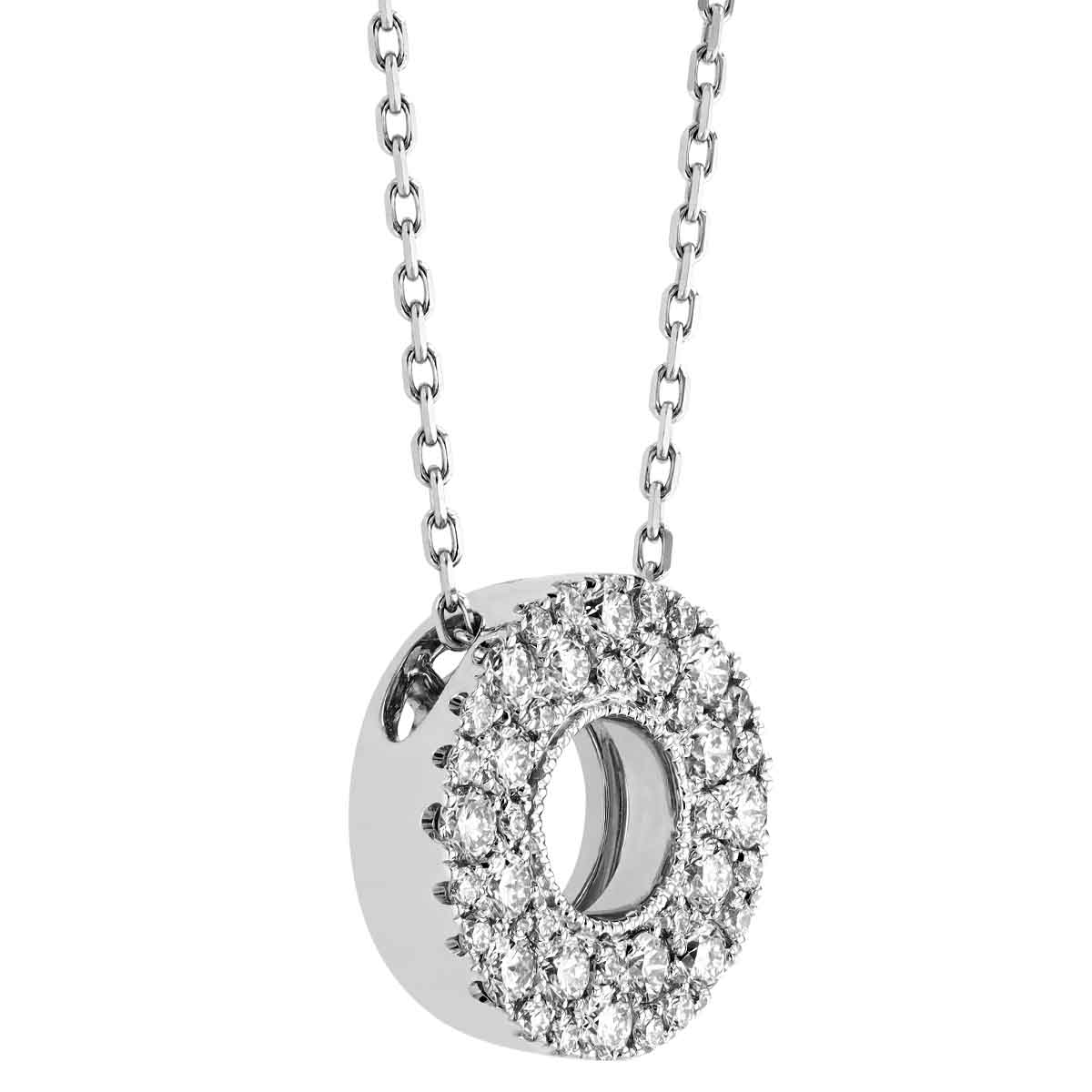 Frederic Sage Diamond Pavé Open Circle Necklace in White Gold, 18