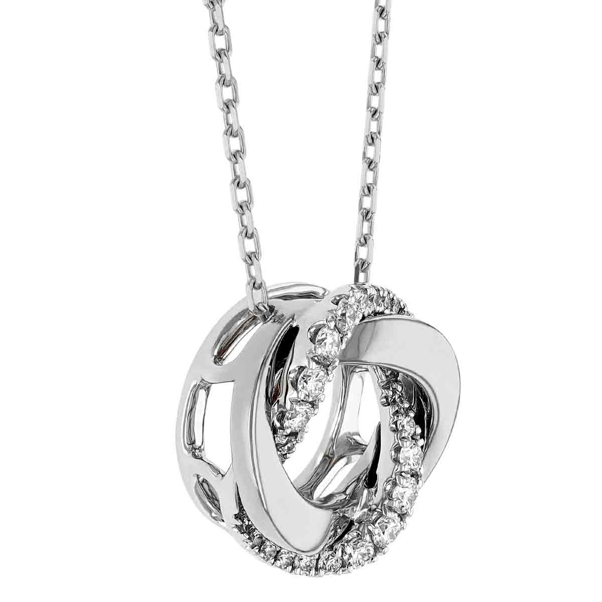 Frederic Sage Diamond Mini Swirl Rosette Necklace in White Gold, 18