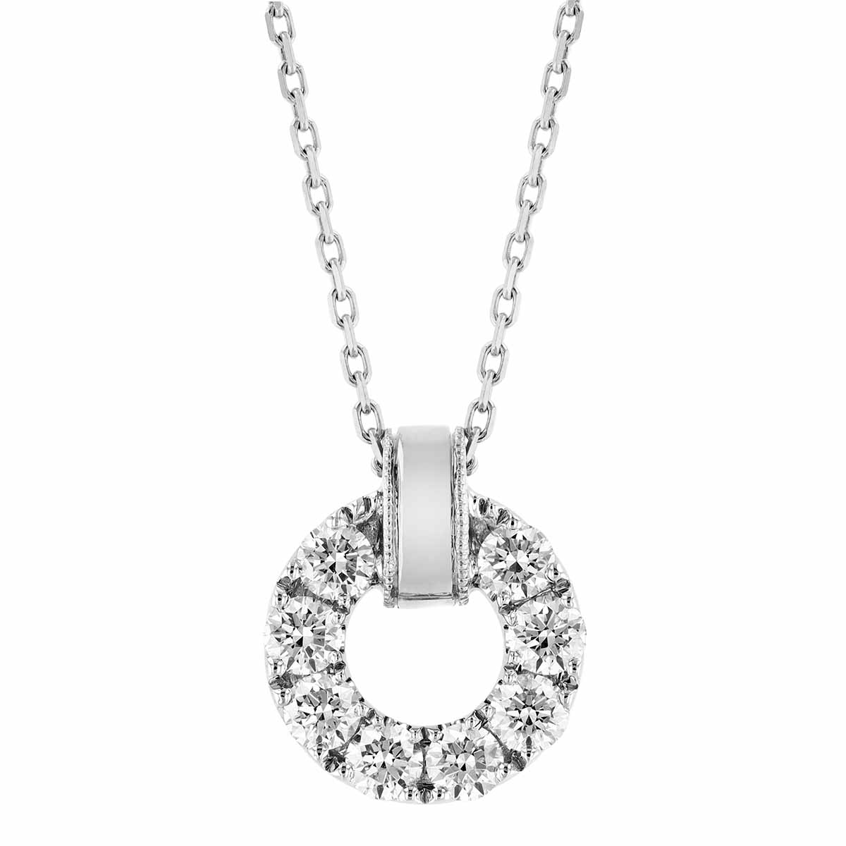 Frederic Sage Mini Diamond Open Circle Pendant in White Gold, 18