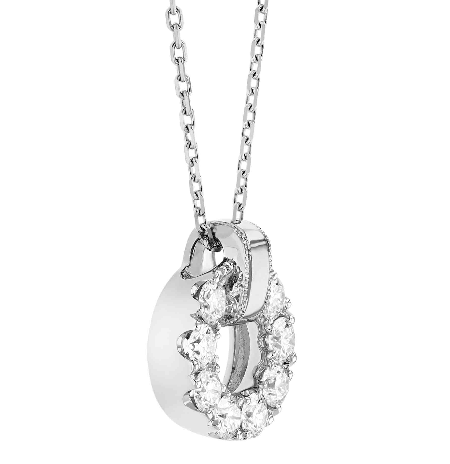 Frederic Sage Mini Diamond Open Circle Pendant in White Gold, 18