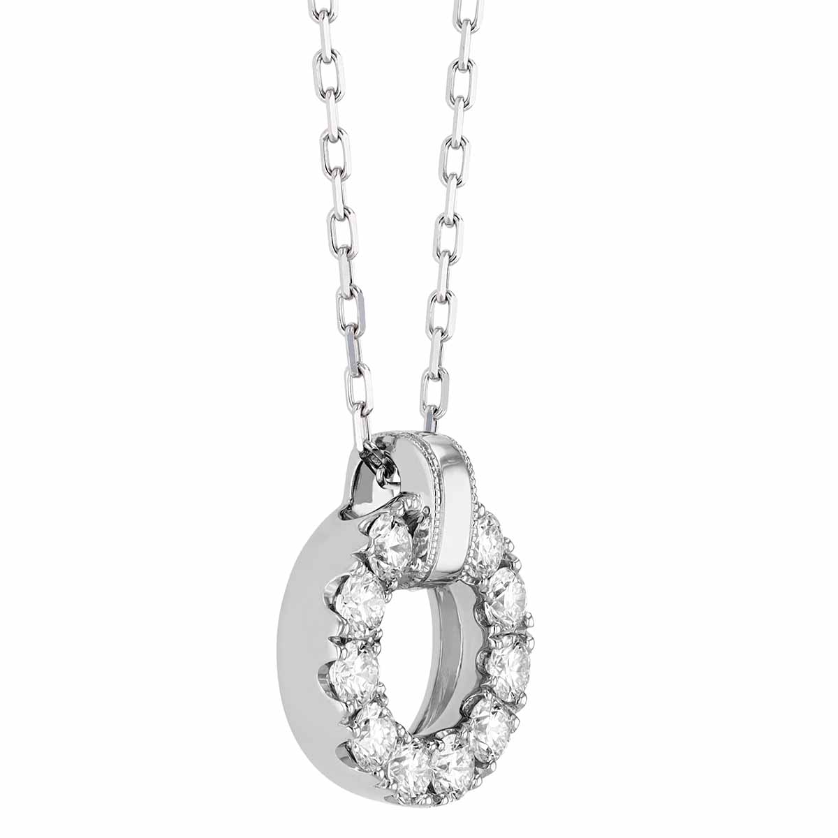 Frederic Sage Diamond Open Circle Pendant in White Gold, 18