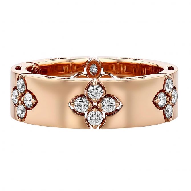 Roberto Coin Love in Verona Diamond Ring in Rose Gold, Medium Width