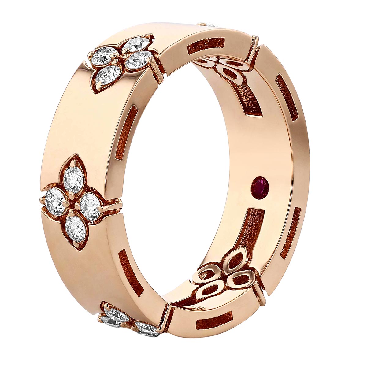 Roberto Coin Love in Verona Diamond Ring in Rose Gold, Medium Width
