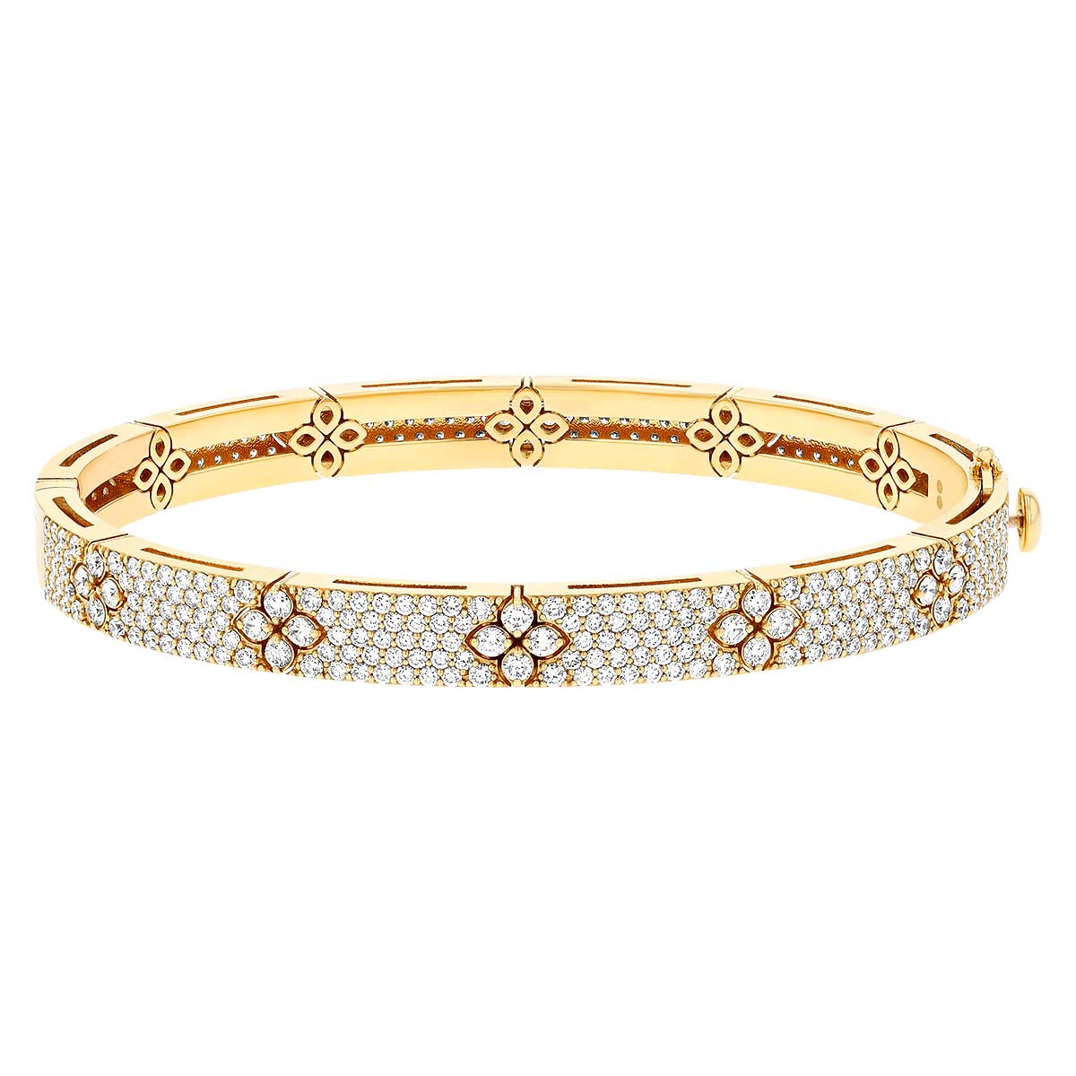 Roberto Coin Love in Verona Diamond Pavé Bangle Bracelet in Yellow Gold, 4.51 cttw