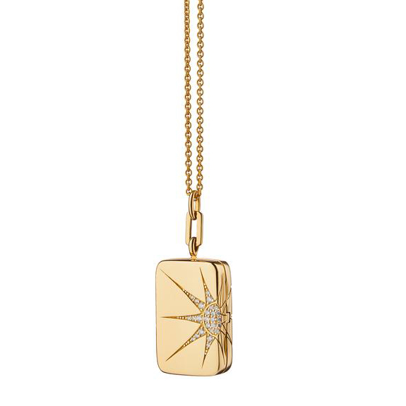 Monica Rich Kosann Sun and Star Locket in 18k Yellow Gold with Diamonds