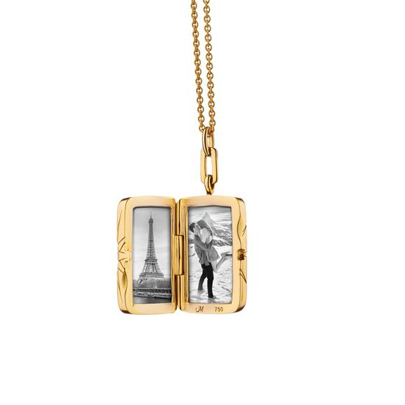 Monica Rich Kosann Sun and Star Locket in 18k Yellow Gold with Diamonds