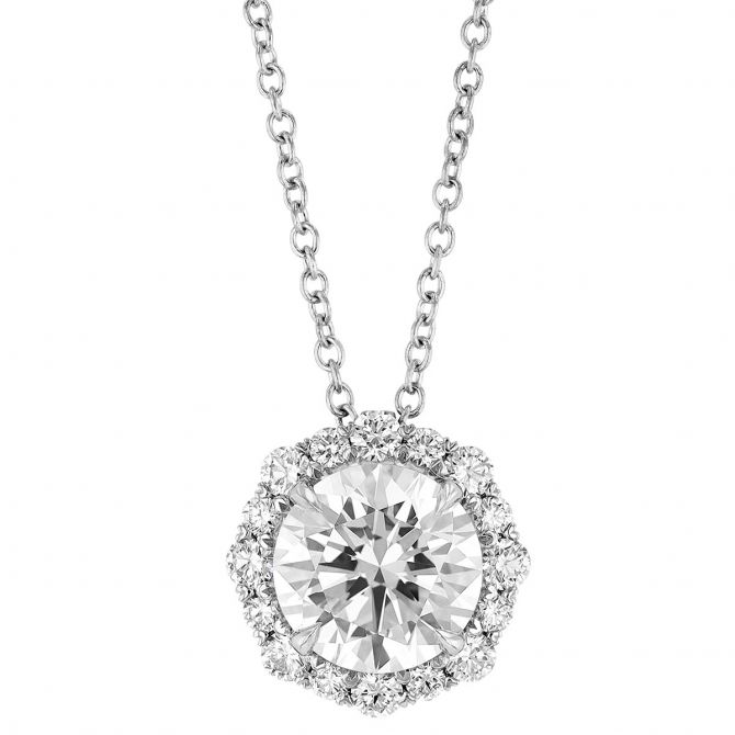 Kalahari Dream Diamond Halo Pendant in White Gold