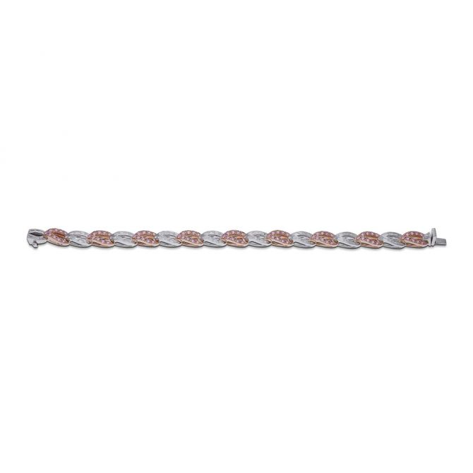 L.J. West Limited Edition Arm Candy Argyle Fancy Pink & White Diamond Link Bracelet in Rose & White